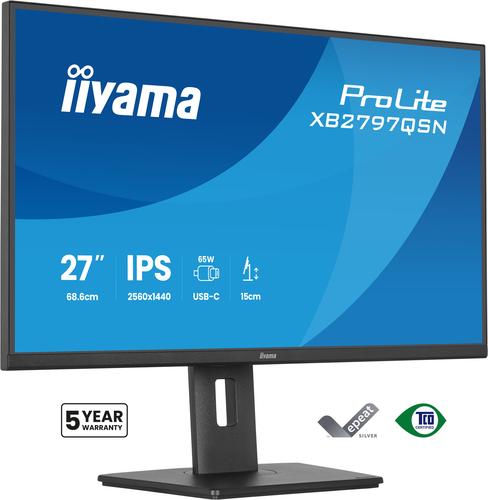 Iiyama ProLite XB2797QSN-B1 computer monitor, 68.6 cm (27), Quad HD 2560 x 1440 pixels, black LCD