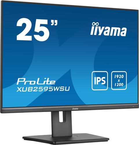 Iiyama ProLite XUB2595WSU-B5 computer monitor, 24.8 inches (63.5 cm), 1920 x 1200 pixels WUXGA LED, Black