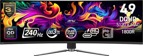 MSI MPG 491CQPX QD-OLED computer monitor, 124.5 cm (49"), 5120 x 1440 pixels, Dual QHD, Black