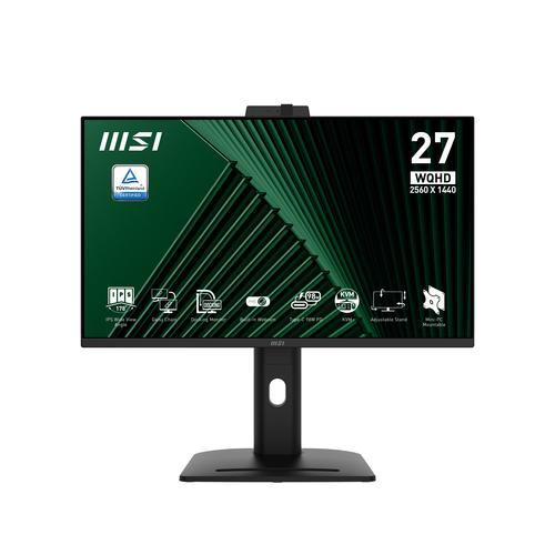 MSI Pro MP275QPDG 27-Inch Monitor, QHD (2560 x 1440), 100Hz, IPS, 1ms, 2x HDMI 2.0b, 1x DP 1.2a input, 1x DP 1.2a output, 1x Type-C (DP alt.) w/ 98W PD, 1x LAN, 4x USB 5Gbps Type-A, 1x USB 5Gbps Type-