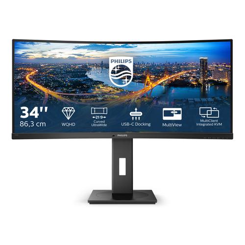 PHILIPS B Line 346B1C/00 computer monitor, 86.4 cm (34"), 3440 x 1440 pixels Quad HD LCD, black