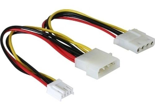 Delock Y-Power cable, 4-pin to 4-pin + 3.5" FDD (20 cm)