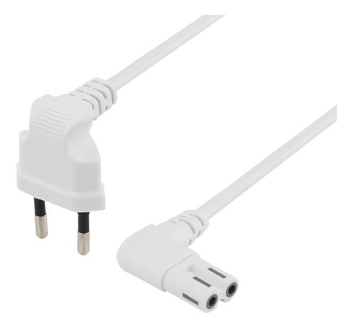 Deltaco DEL-109BR power cable, white, 0.5 m, CEE7/16 to IEC C7