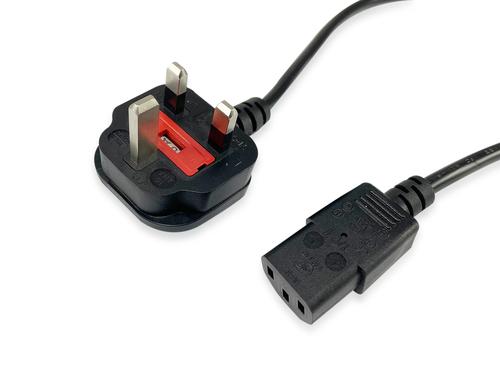 Equip Power cable UK-BS1363 - C13 St/Bu black 2.00m PVC poly bag