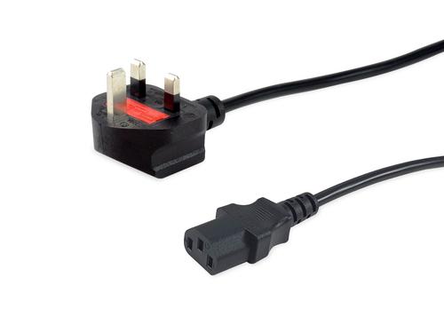 Equip Power cable UK-BS1363 - C13 St/Bu black 3.00m PVC poly bag