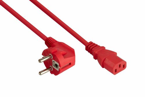 Kabelmeister Protection contact at C13 red 1m (90°)