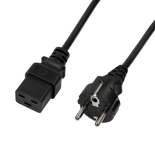 Logilink Power Cord, CEE 7/7-IEC C19, black, 1.80m