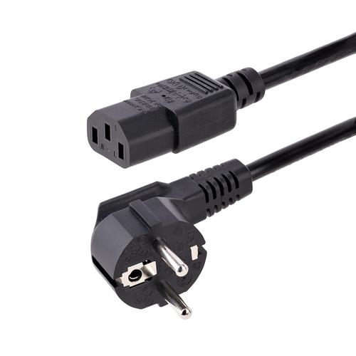 StarTech.com 1m (3ft) Computer Power Cord, 18AWG, EU Schuko to C13 Power Cord, 250V 10A, Black Replacement AC Cord, TV/Monitor Power Cable, Schuko CEE 7/7 to IEC 60320 C13 Power Cord - PC Power Supply
