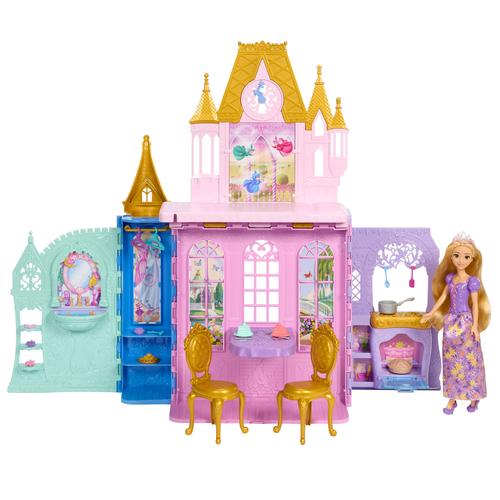Mattel Disney Princess Rapunzel Doll and Close AND amp; Carry Castle Playset with 5 Play Areas AND amp; 20 Accessories
