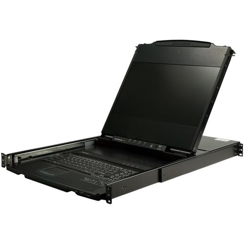 StarTech.com Dual Rail Rackmount KVM Console HD 1080p – Single Port DVI/VGA KVM with 17" LCD Monitor for Server Rack – Fully Featured 1U LCD KVM Drawer with Cables – USB Support – 44230 MTBF