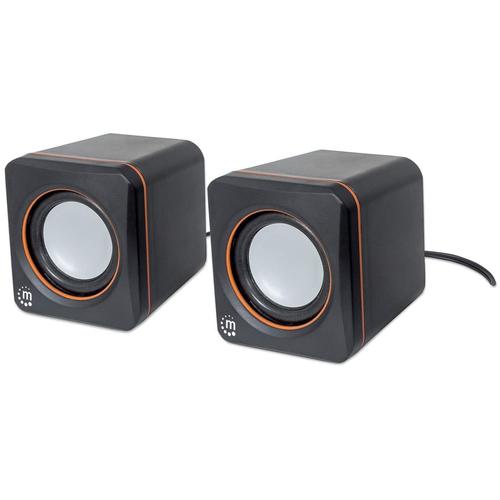 Manhattan USB Stereo Active Box 2 Speakers black/orange retail