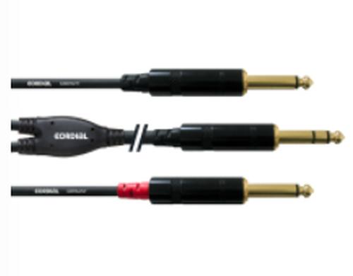 Cordial CFY 1.5 VPP audio cable, 1.5 m, 2 x 6.35mm, 6.35mm, Black