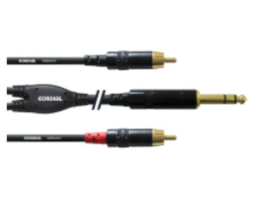 Cordial CFY 1.5 VCC audio cable 1.5 m 2 x RCA 6.35mm Black