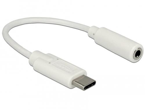 Delock 65913 audio cable, 0.14 m, 3.5mm, white USB