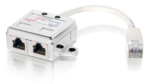 Equip 2-Port Splitter Cat5e RJ45-2xRJ45 FTP St/Bu 0.15m Polybag