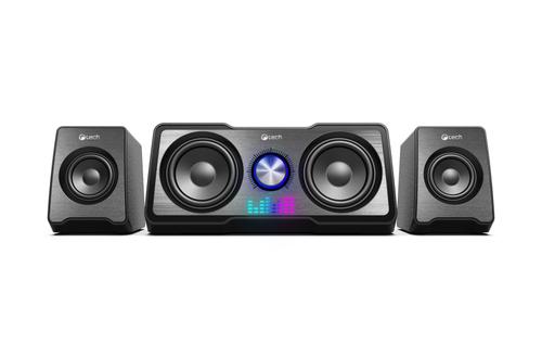 C-Tech spk-16bk 16W Speaker Set, Universal, Black, 2.1 Channels