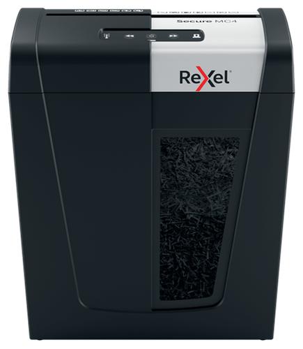 REXEL Secure MC4 paper shredder Micro-cut shredding 60 dB Black, Silver