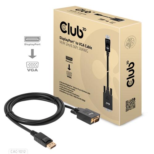 Club3D DisplayPort to VGA Cable, Male