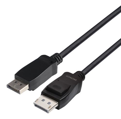 Deltaco DP8K-1020-LSZH DisplayPort cable, 2 m, Black