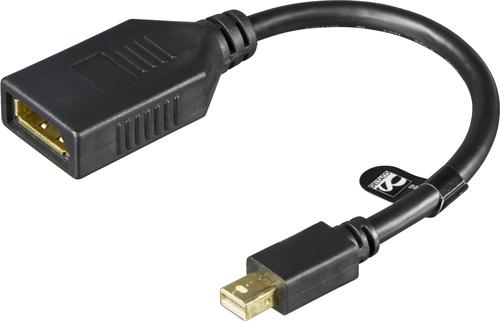 Deltaco MDP-DP1 DisplayPort cable, 0.2 m, Mini DisplayPort, Black