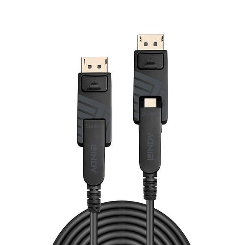 Lindy 50m Fiber Optic Hybrid DisplayPort 1.4 Cable