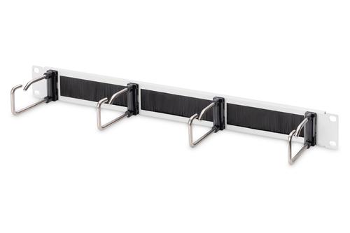 Digitus Steel cable management panel with steel clips and brush strip, 19" 1HE