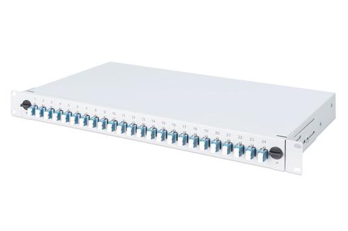 Digitus LWL Splice Box 1HE equipped with 12x LC DX OM4 grey