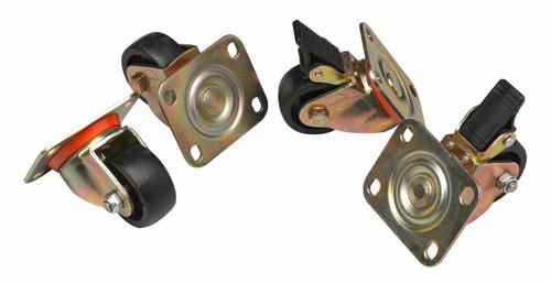 Equip 4x rollers for server cabinets Basic/DF 75mm black