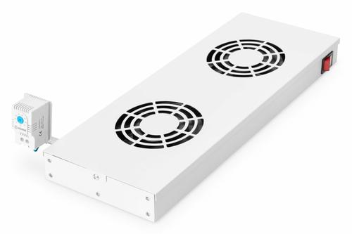 Equip 19" fan for server cabinets/2x fans 1U RAL7035