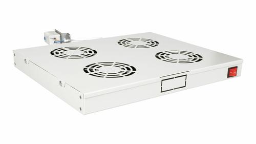 Equip 19" Fan for Server Cabinets/4x Fans 1U RAL7035