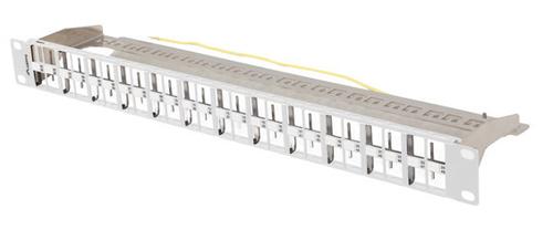 LANBERG Empty patch panel with 48 ports, 1U, 19" FTP to Keystone modules, gray