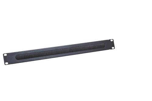 Logilink 19" 1U cable pass-through with brush insert, black.