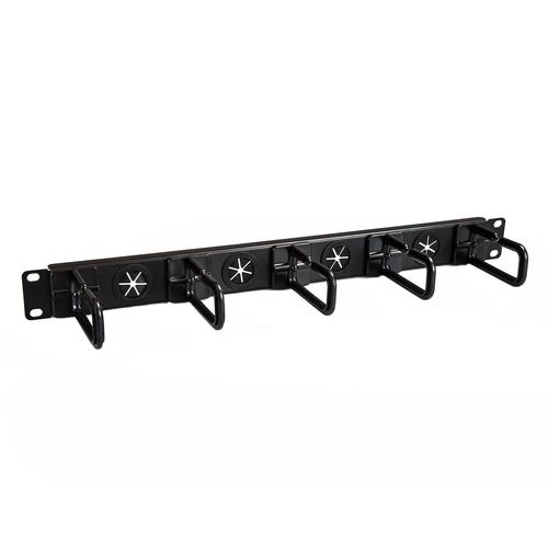 StarTech.com 1U 19 Cable Management Organizer - D Ring Hook Network/Server Rack Cord Manager - Data Center Horizontal Wire Panel with Passthrough Holes w/ Mounting HW - EIA/EC-310-E