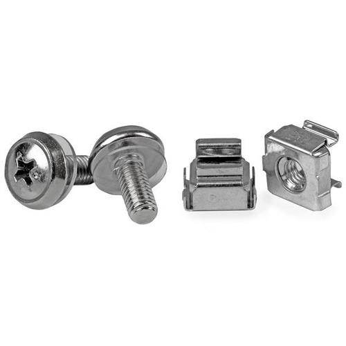 StarTech.com 50-Pack M5 12mm Screws, Square Hole Cage Nuts and Installation Tool, Hardware Mounting Kit for 19 or 10 Server Racks, Cabinets and Enclosures, Silver - TAA