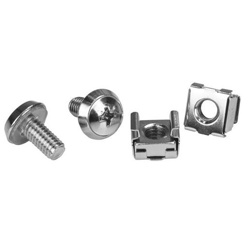 StarTech.com 20-Pack M6 12mm Screws, Square Hole Cage Nuts and Installation Tool, Hardware Mounting Kit for 19 or 10 Server Racks, Cabinets and Enclosures, Silver - TAA