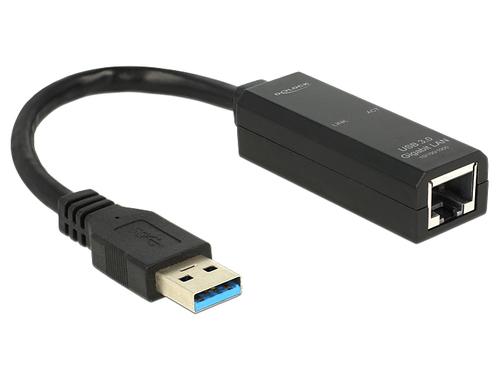 Delock USB3.0 Adapter A - RJ45 Gigabit Ethernet cable, black
