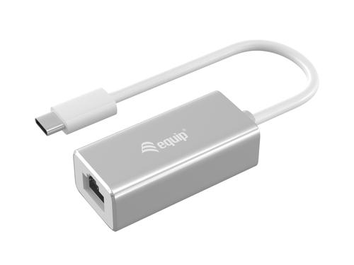 Equip USB-C to RJ45 Adapter, Steel/Black, 0.15m, Aluminum.