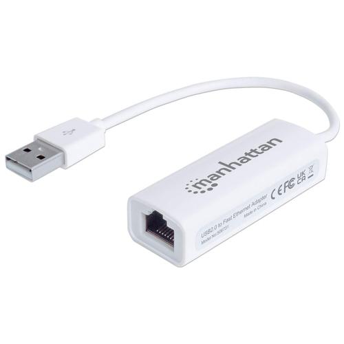Manhattan USB Adapter USB 2.0 - RJ45 Fast Ethernet white