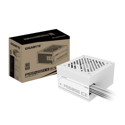 GIGABYTE P550SS ICE Power Supply – PCIe 5.0, 80 PLUS Silver, 120mm Fan, ATX 3.0 compatible, EU Plug