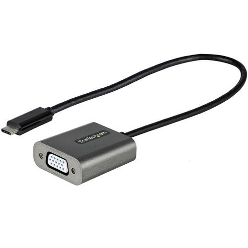 StarTech.com USB C to VGA Adapter - 1080p USB Type-C to VGA Adapter Dongle - USB-C (DP Alt Mode) to VGA Monitor/Display Video Converter - Thunderbolt 3 Compatible - 12 Long Attached Cable - Upgraded V