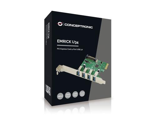 Conceptronic 1xPCIe 2.0 Card 4xUSB-A 3.0 5Gbps