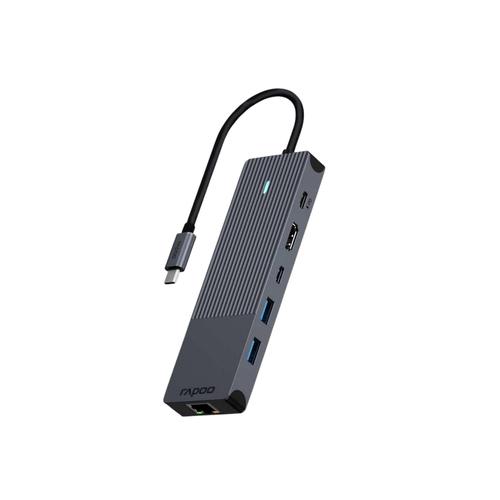 RAPOO UCM-2002 interface cards/adapters: HDMI, RJ-45, USB 3.2 Gen 1 (3.1 Gen 1), USB Type-C