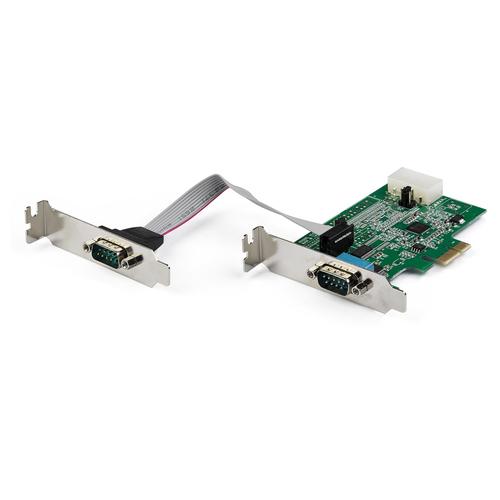 StarTech.com 2-port PCI Express RS232 Serial Adapter Card - PCIe RS232 Serial Host Controller Card - PCIe to Serial DB9 - 16950 UART - Low Profile Expansion Card - Windows AND Linux - TAA