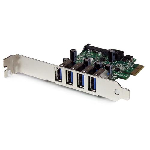StarTech.com 4-Port PCI Express PCIe SuperSpeed USB 3.0 Controller Card Adapter with UASP - 5Gbps - SATA Power - TAA