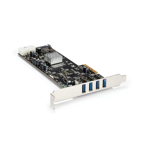 StarTech.com 4-Port USB 3.0 PCIe Card with 4 Dedicated 5Gbps Channels (USB 3.2 Gen 1) - UASP - SATA / LP4 Power - PCI Express Adapter Card