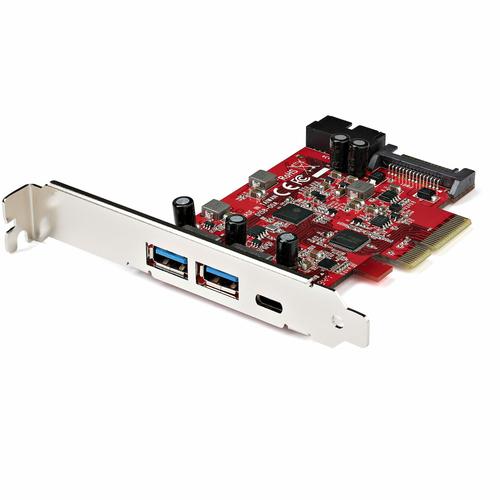 StarTech.com 5-Port USB PCIe Card - 10Gbps USB 3.2 Gen 2 PCIe Card w/ 1x USB-C AND 2x USB-A - 1x 2-Port IDC (Internal 5Gbps USB Header Expansion) - USB-C PCI Express Controller Card - TAA