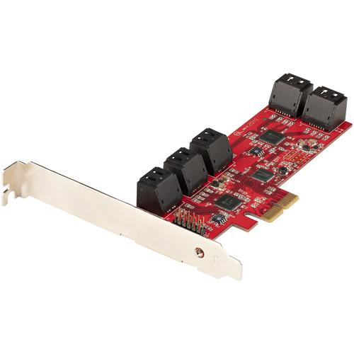 StarTech.com SATA PCIe Card - 10-Port PCIe SATA Expansion Card - 6Gbps - Low/Full Profile - Stacked SATA Connectors - ASM1062 Non-RAID - PCI Express to SATA Converter/Adapter - TAA