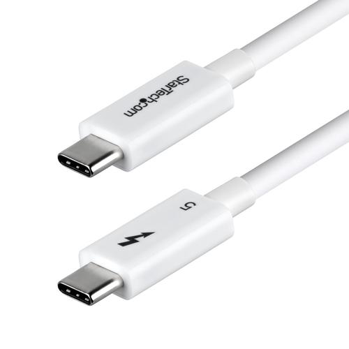 StarTech.com 1.5ft (50cm) Thunderbolt 5 Cable, 80Gbps/Up to 120Gbps, 240W PD, 8K 60Hz, Certified Thunderbolt Cable, Compatible with Thunderbolt 4/USB4/USB-C - White