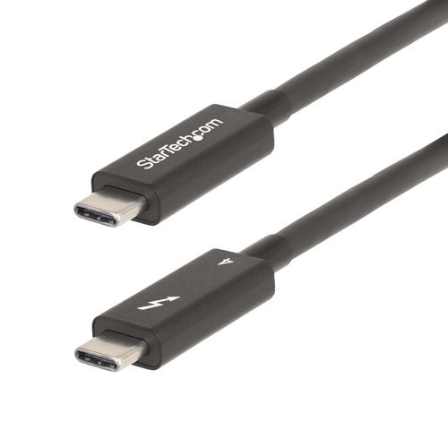 StarTech.com 6ft (2m) Active Thunderbolt 4 Cable, 40Gbps, 100W Power Delivery, 4K/8K Video, Intel-Certified Thunderbolt Cable - Compatible with USB4/Thunderbolt 4/ USB 3.2/ USB Type-C/DisplayPort/Thun