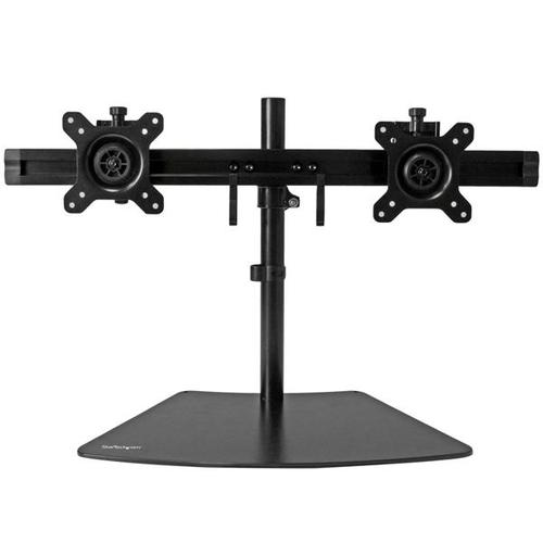 StarTech.com Dual-Monitor Stand - Horizontal - Black - For up to 24" (17.6lb/8kg) Displays